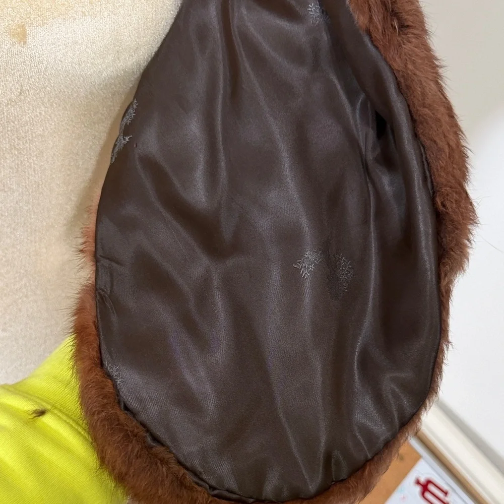 Vintage Brown Fur Wrap Shawl Rankin Santa Ana - Picture 4 of 11